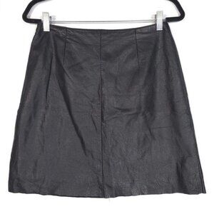 TWEEDS GENUINE LEATHER Women’s Mini Skirt A-Line Black Lined Vintage Y2K Size‎ 8